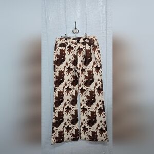 NWT Size 12 Lucky & Blessed Brown and Cream Patterned Pants